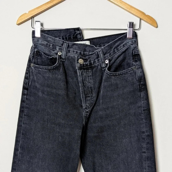 AGOLDE Criss Cross Jeans Black Straight Leg 24 - Picture 12 of 15